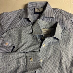 Charles Tyrwhitt Mens set of 2 Dress Shirts Blue  Cotton Long Sleeve Size 16